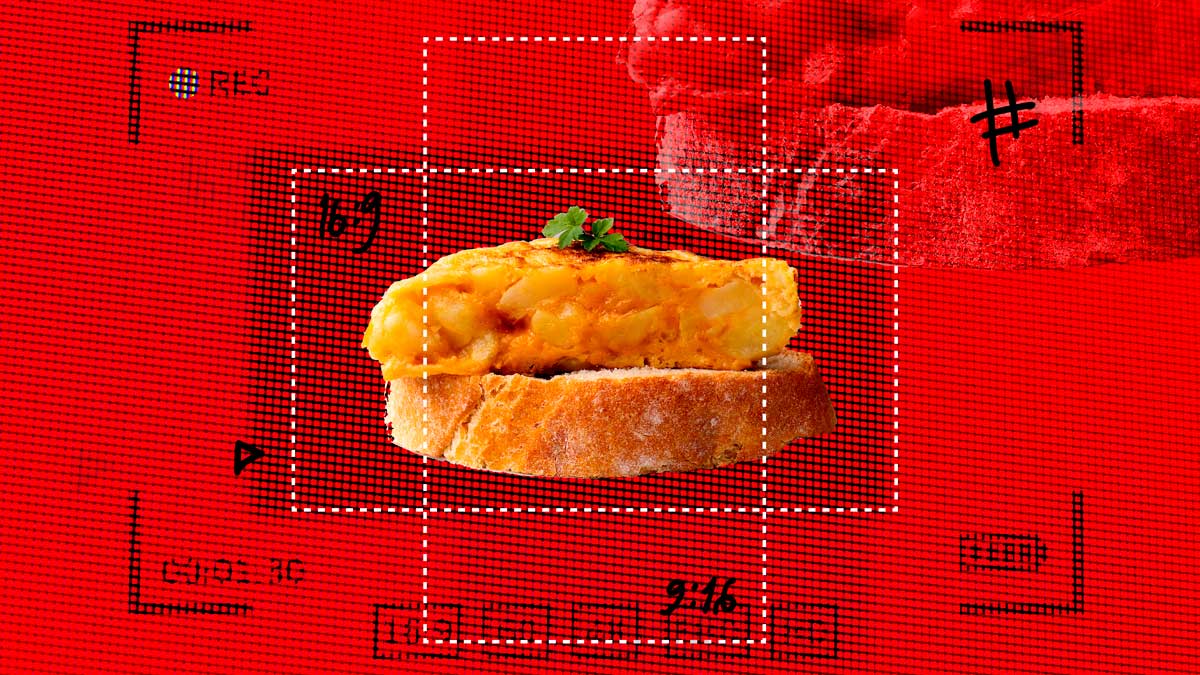 Pincho de tortilla de patata horizontal o vertical